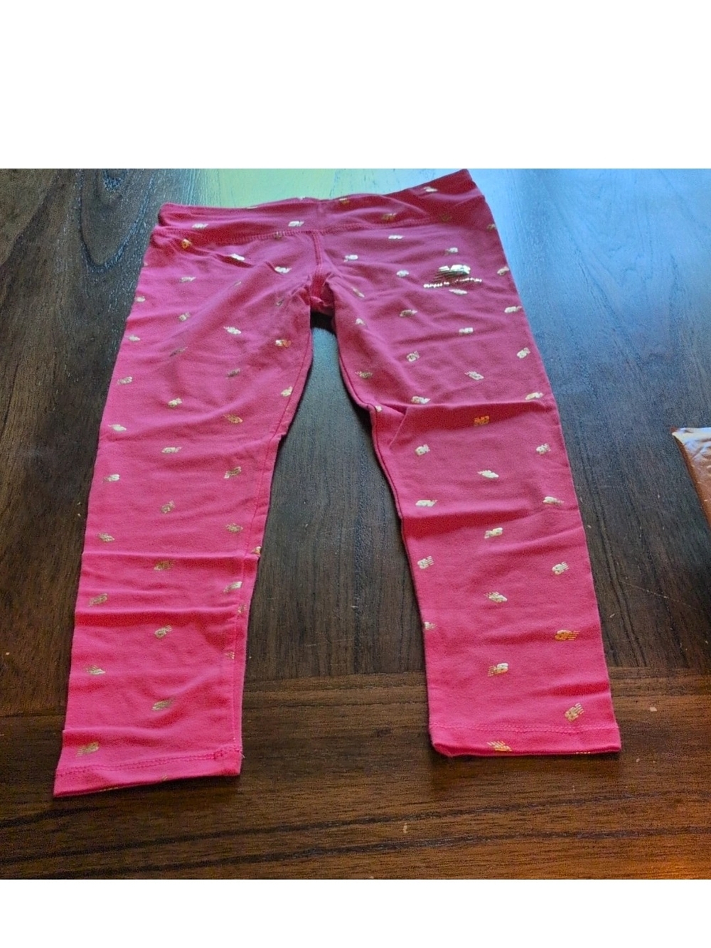 Girls' Pink Leggings with Gold Foil Accent